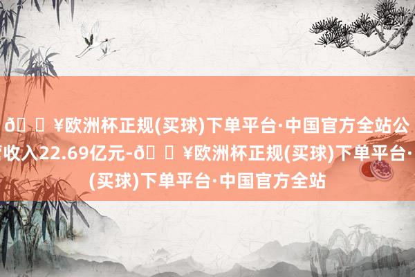 🔥欧洲杯正规(买球)下单平台·中国官方全站公司单季度主营收入22.69亿元-🔥欧洲杯正规(买球)下单平台·中国官方全站