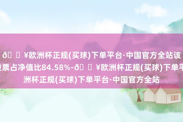 🔥欧洲杯正规(买球)下单平台·中国官方全站该基金钞票树立：股票占净值比84.58%-🔥欧洲杯正规(买球)下单平台·中国官方全站